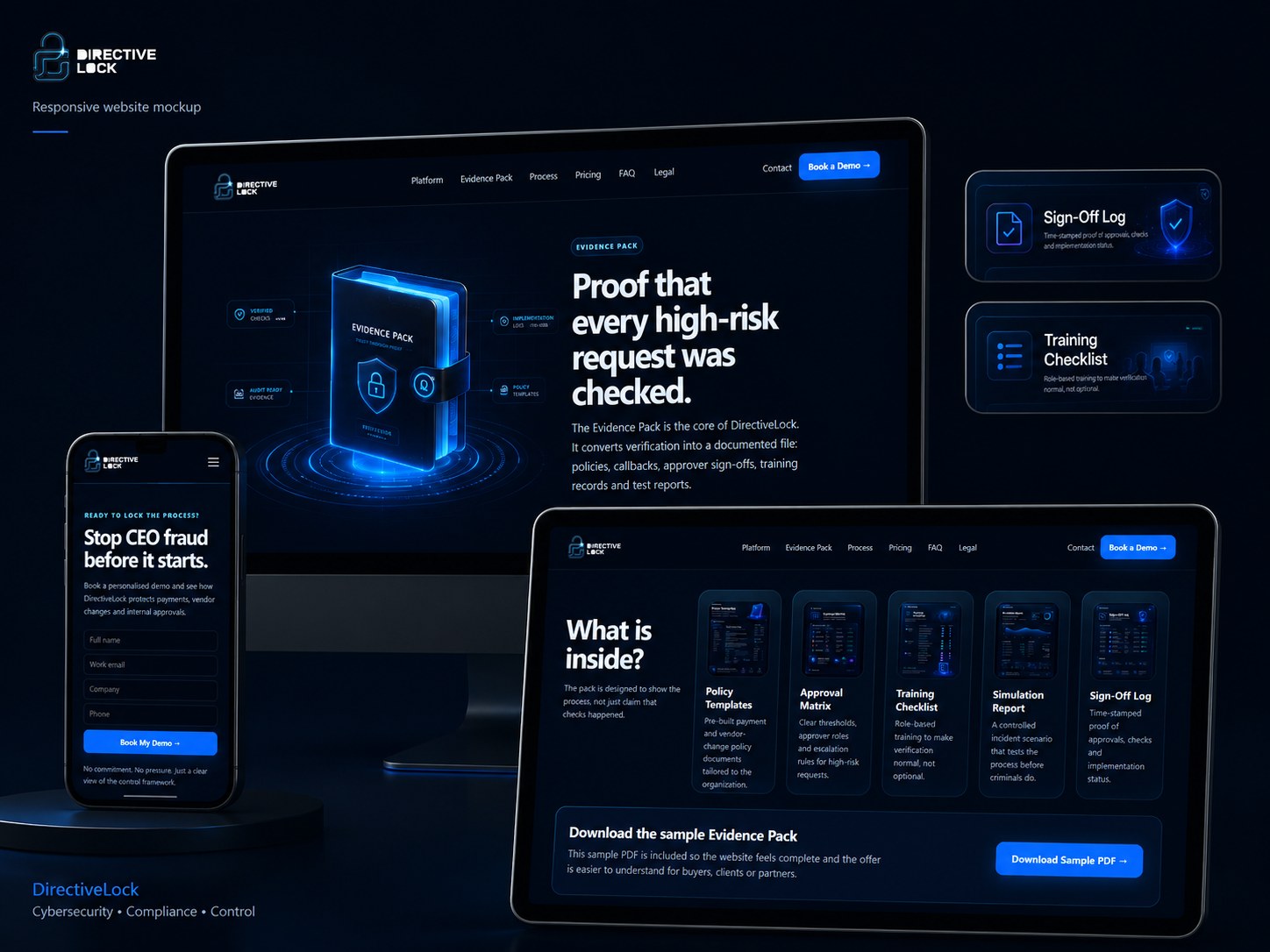 DirectiveLock responsive website mockup