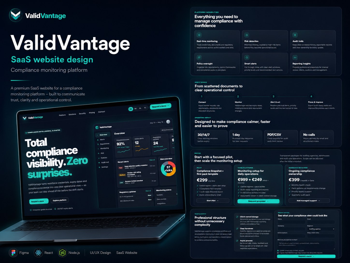 ValidVantage.com compliance platform website preview