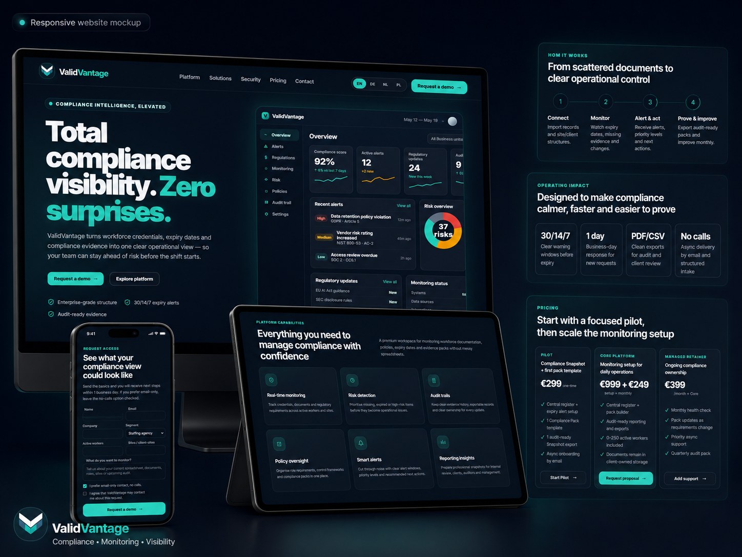 ValidVantage responsive website mockup