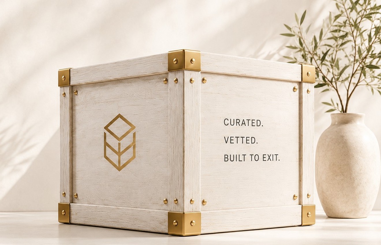 ExitCrate premium crate with plant and acquisition-ready visual